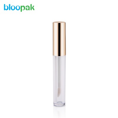 Hot sale gold color lid lip gloss brush empty mini clear lipgloss tube